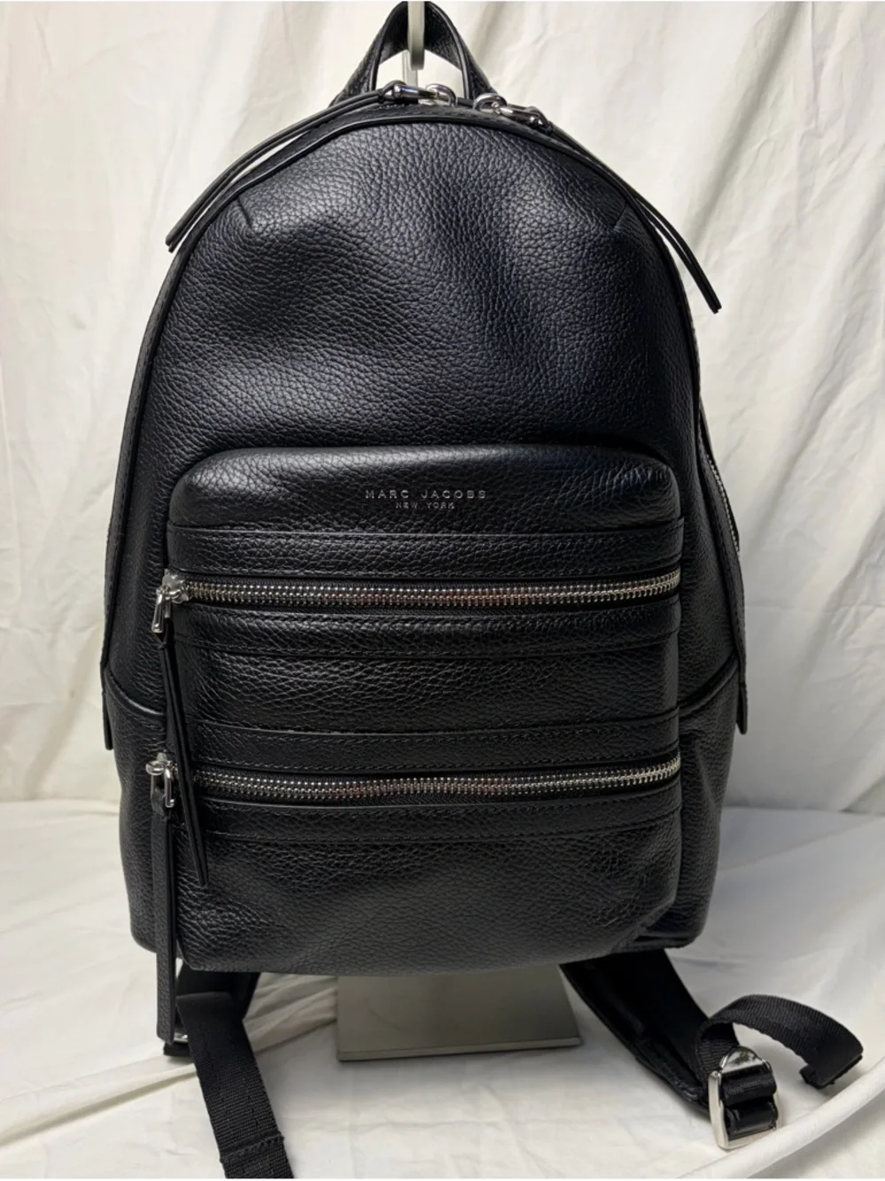 Marc Jacobs Medium Biker Backpack – Black Pebbled Leather